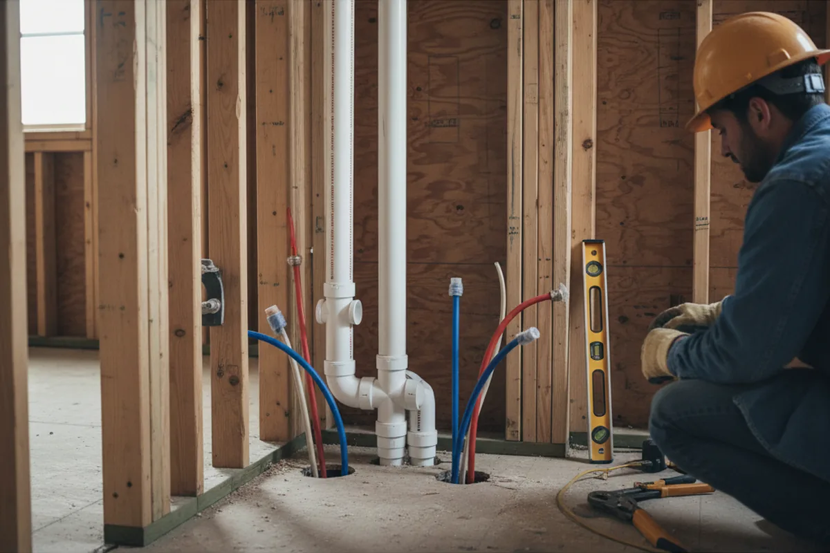 Drain and supply rough-in during Toilet Repair and Installation in Clarkson